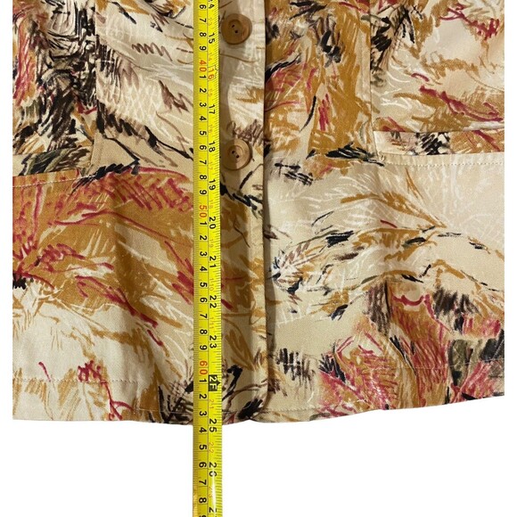 Vintage Coldwater Creek Womens Button Up Blazer Art Print 90's Size XL V Neck - Picture 6 of 11